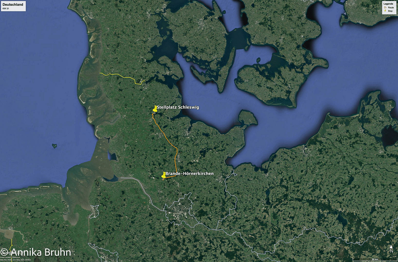 Schleswig nach Brande Hörnerkirchen und zurück